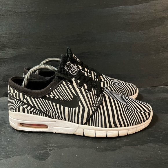 Nike SB Stefan Janoski Max Men's Size 9 Skateboard Sneakers Dazzle Zebra - Picture 1 of 8